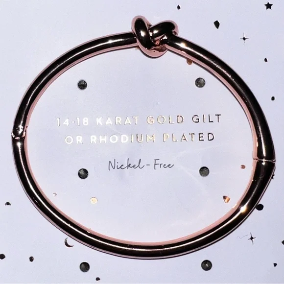Wanderlust + Co 🌙 18k Filled Rose Gold, Knot Bangle - Picture 4 of 13